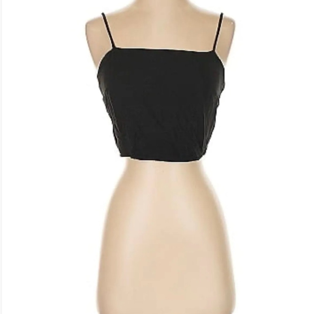 Black Spaghetti Strap Crop Top